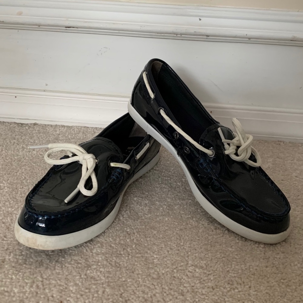 Cole Haan patent Boat Shoe Size 10